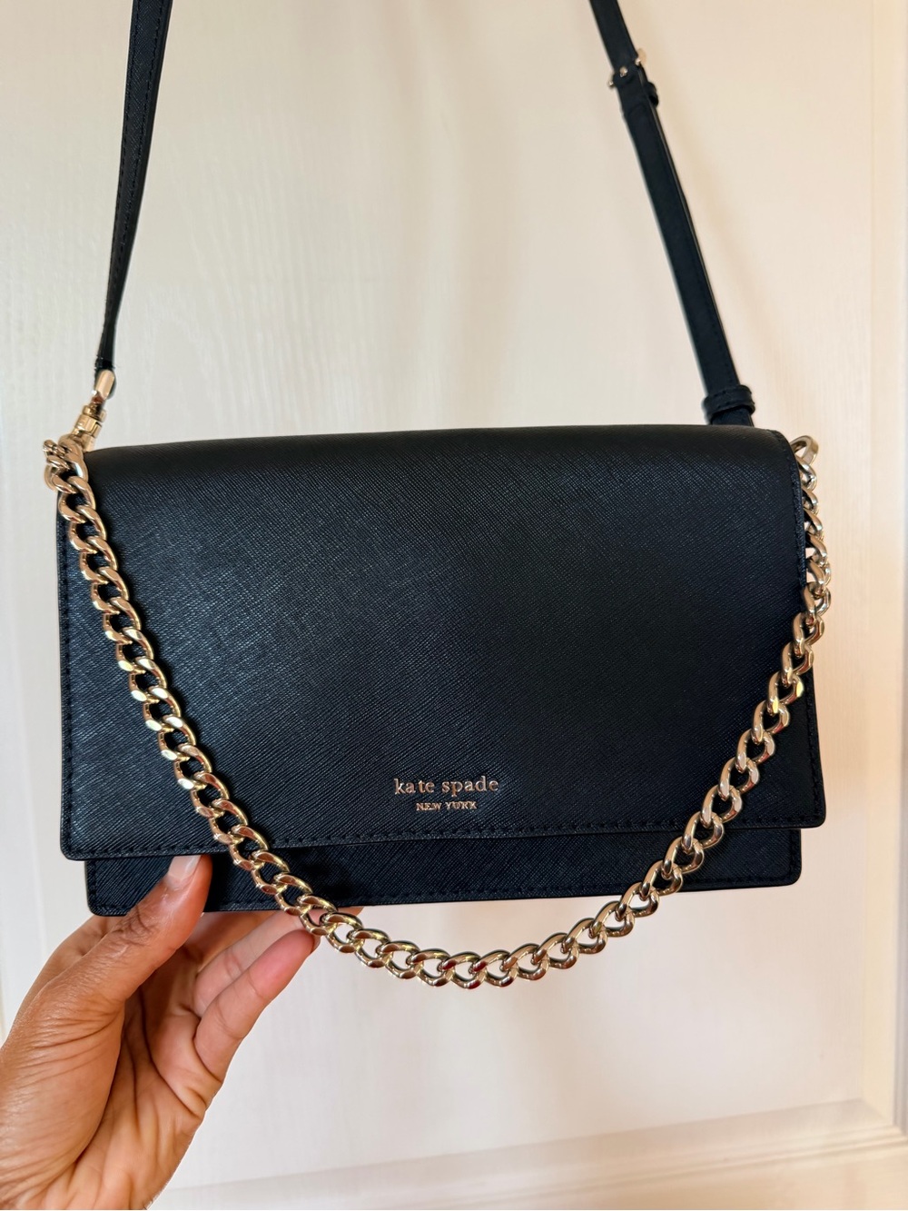 Kate Spade New York Black Saffiano Leather Crossbody